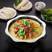 26/28/30/32/34/36 см толщиной Нержавеющая сталь горячее горячая электронная кастрюля для супа дома восьмиугольная прозрачный набор мыла горшки TG127