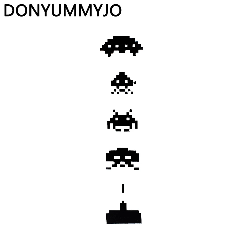 

DONYUMMYJO 4.3cm*18.2cm Space Invaders Creative Car-Styling Vinyl Stickers Window Decoration Motorcycle Decal HJ-058