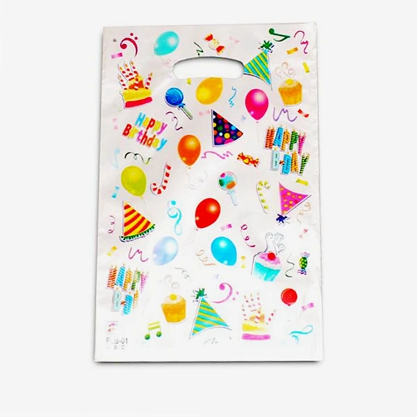 10 шт мультяшный мешок для подарков супергерой Человек-паук Единорог Микки Маус Медведь Дети день рождения торт конфеты пластиковые пакеты для печенья - Цвет: Gift Ballon Bags