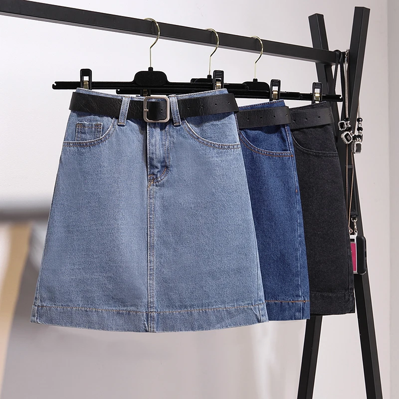 short blue jean skirts plus size