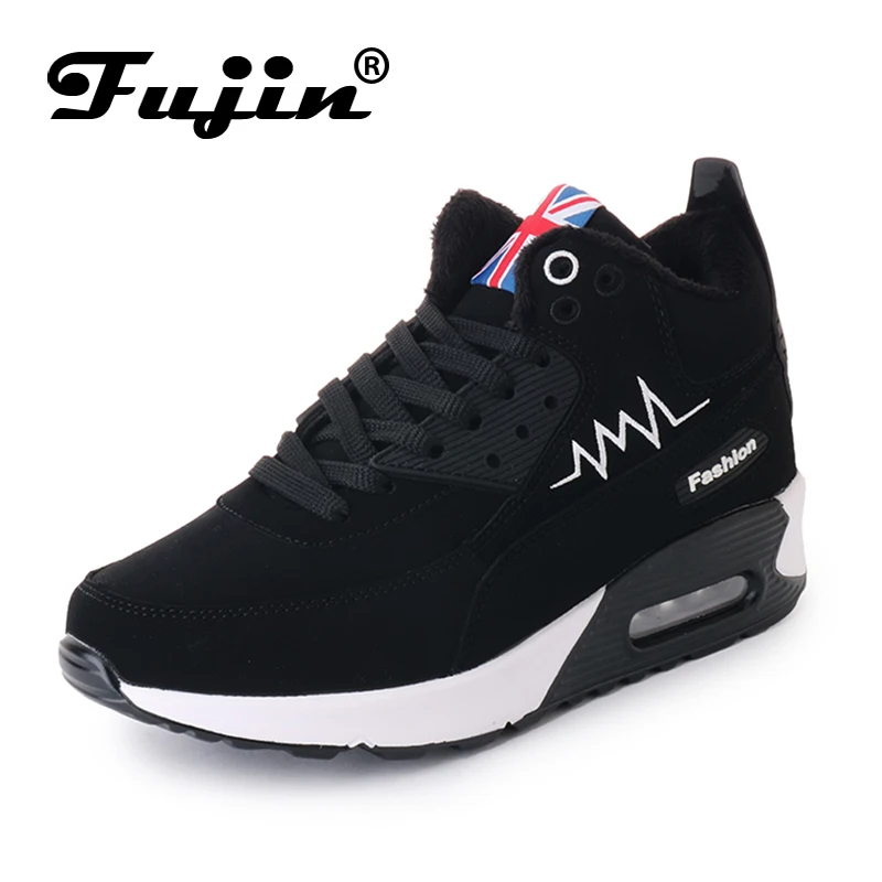 

Fujin Brand Large Size Women Winter Shoes Fur Plush Inside Warm Boots for Women Casual Platform Breathable Lace Up Booties