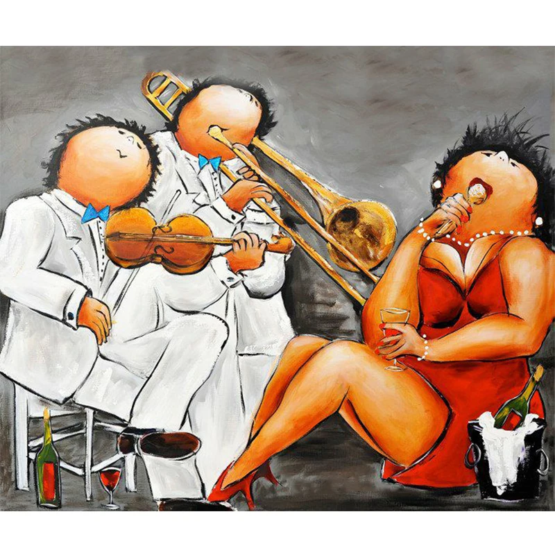 Full Square / Round Drill 5D DIY Diamond Painting&quotFat people orchestra&quotEmbroidery Cross Stitch Mosaic Rhinestone Home Decor Gift | Дом и
