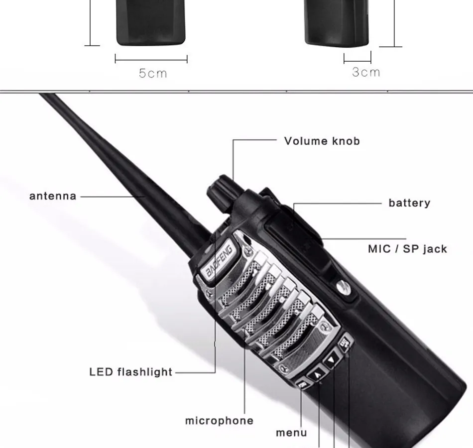 Двухстороннее радио Baofeng BF-UV8D двухканальные рации UHF 8 Вт 128CH DTMF двойной PTT FM трансивер