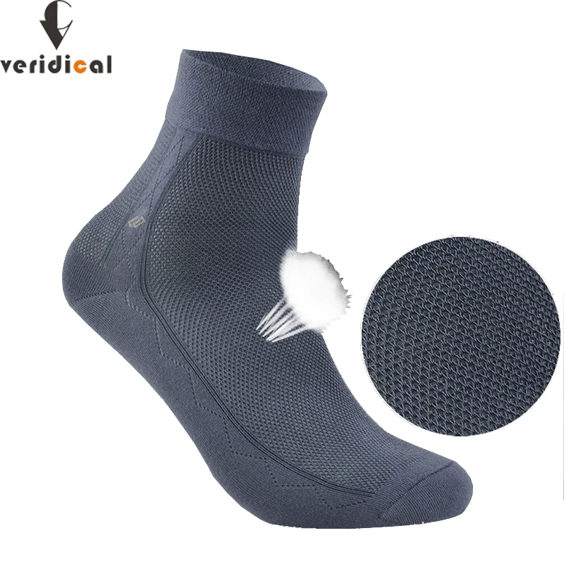 

VERIDICAL 5 pairs/lot breathable mesh short socks for male Combed cotton summer business sox work harajuku socks gifts for men