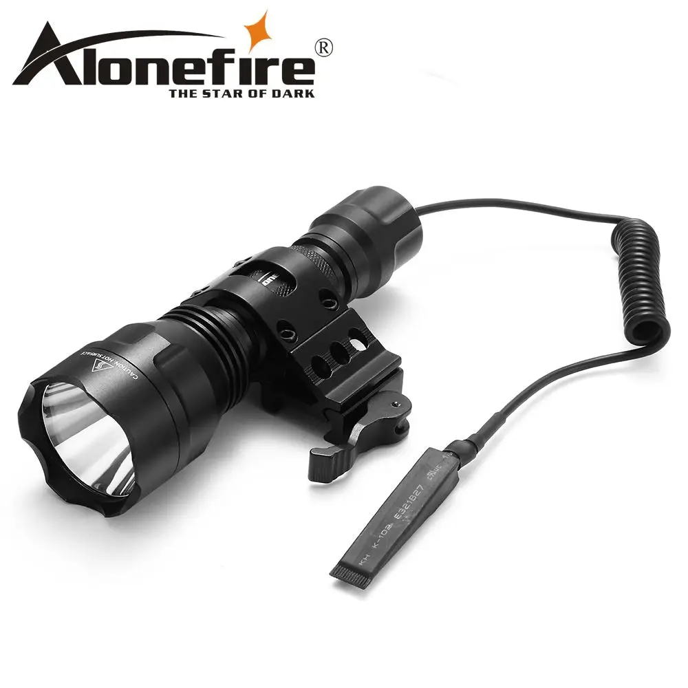 AloneFire C8 CREE XM-L L2 T6 светодиодный тактический флэш-светильник фонарь наружный страйкбол прицел ружья светильник 18650 перезаряжаемая батарея