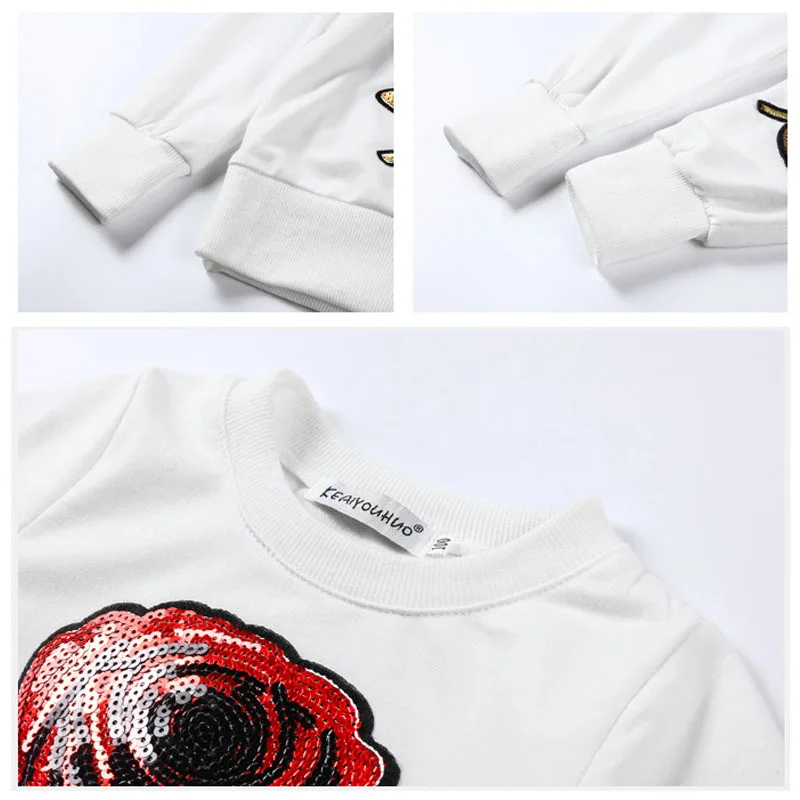 Children's big rose sequined casual wear (10)