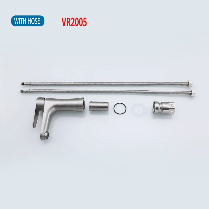 IVRICH Bathroom Basin Faucet SUS304 Stainless Steel Water Tap Lead-free Washbasin Faucet Deck Mounted Mixer VR2005