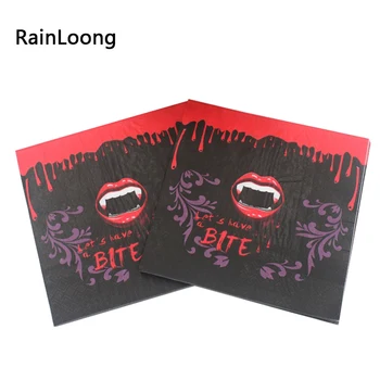 

[RainLoong] Halloween Punk Paper Napkins Let's Have Bite For Hallowmas Decoration Servilleta 33*33cm 5packs (20pcs/pack)