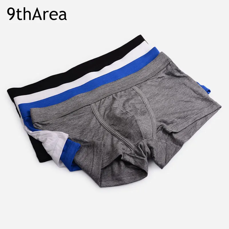 

9thArea Mens Underwear Soft Boxers Cotton Breathable Men Boxer Shorts Solid Plus Size Panties Male Underpants Sexy Cueca Homme