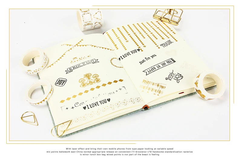 Высокое качество золото Фольга васи ленты DIY маскировки Скрапбукинг декоративные Бумага ленты наклейки Симпатичные канцелярские