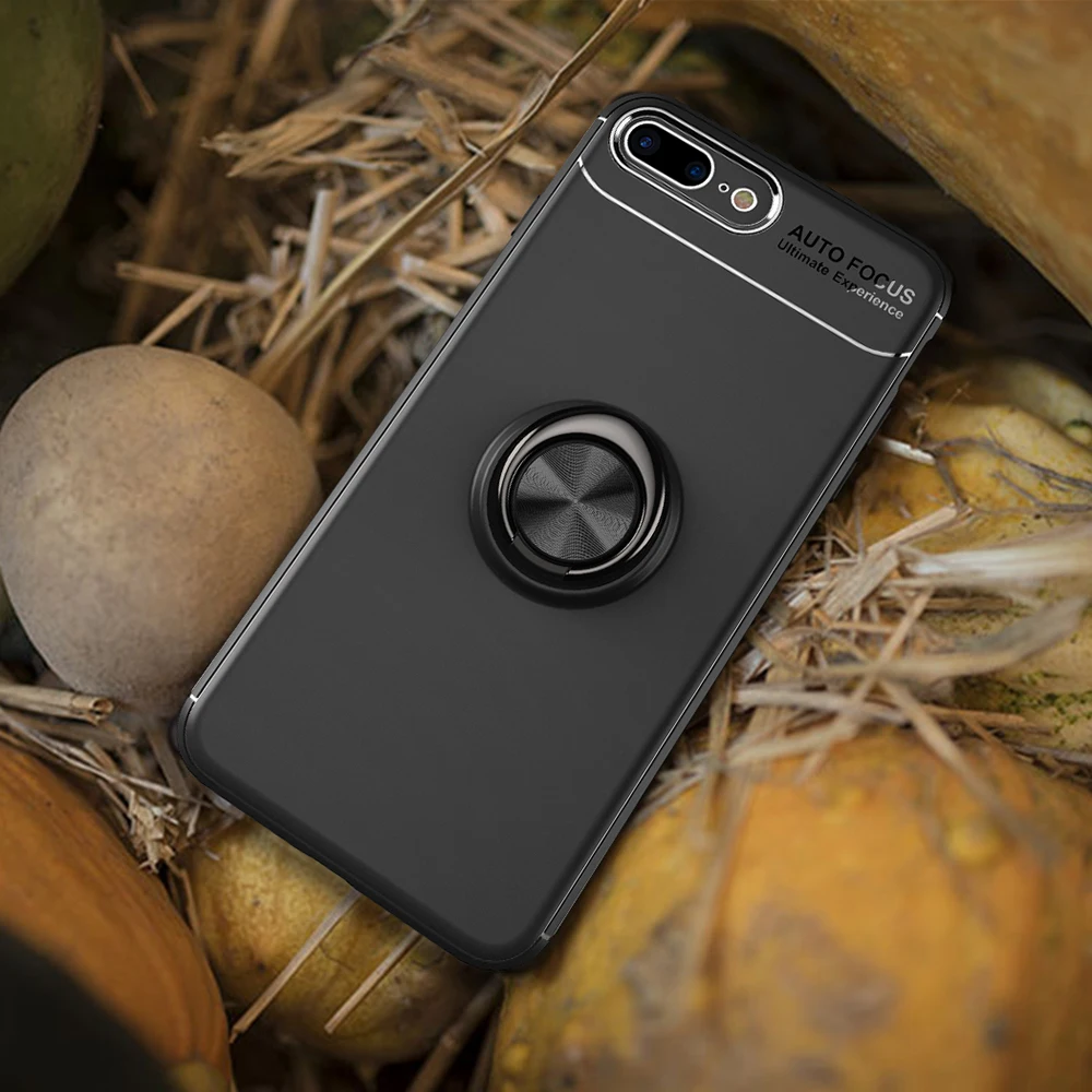 KEYSION Роскошный чехол для телефона с кольцом держателем iPhone 7 8 Plus магнитная