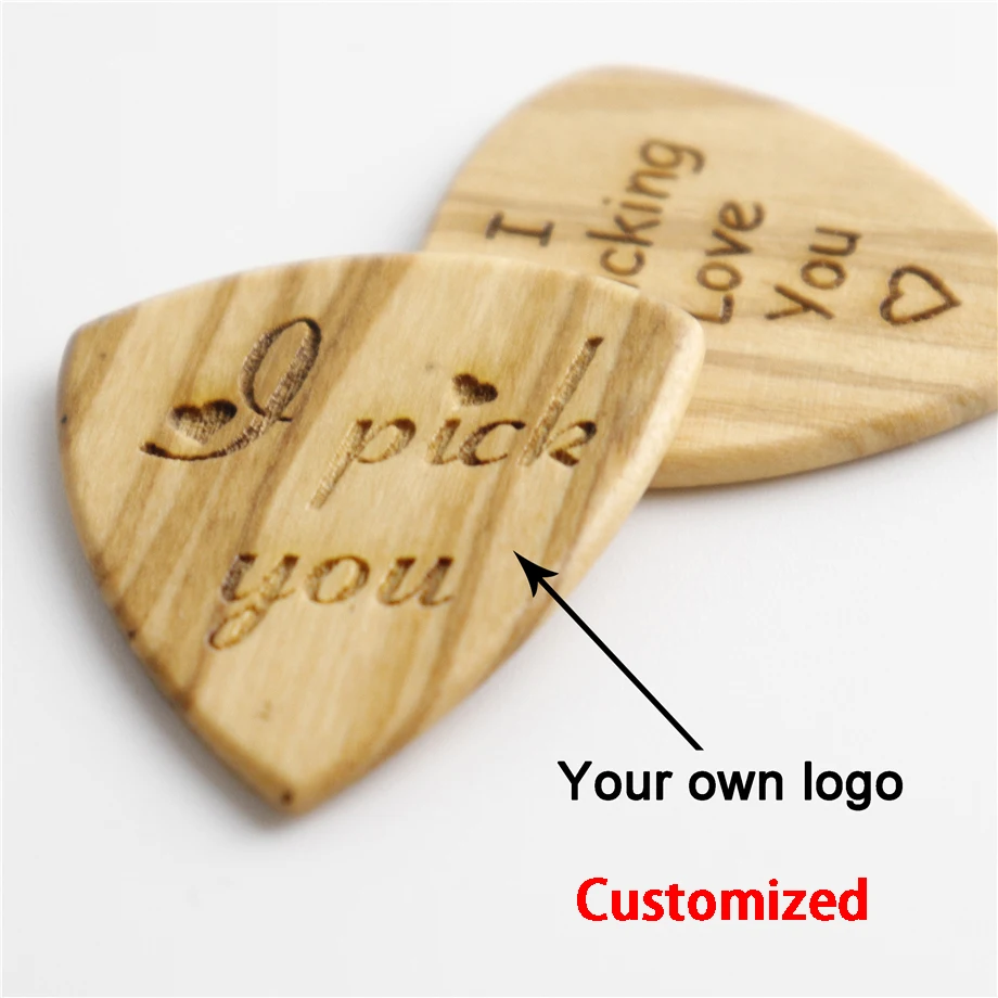 

1pc Made To Order New Guitar Picks Plectrum Wood Fingerpicks Guitarra Picks For Musical Instrument Accessories Customized Gift