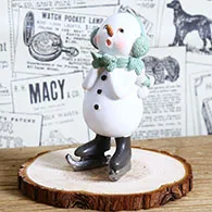 Домашний декор ручной работы миниатюрные фигурки из смолы милый снеговик модель мебели рождественские поделки для детей рождественские подарки - Цвет: F