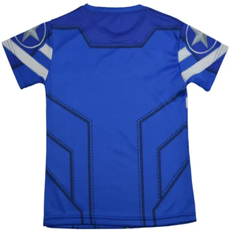 5Father & Son Matching T-shirt Captain American Superhero Tops Tees Dad Kids 3D Gym Fitness