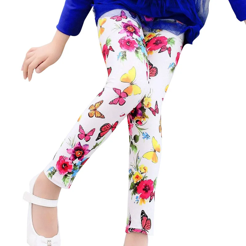 Girls Leggings Children Pants Printed Flower Butterfly Girls Pantsin