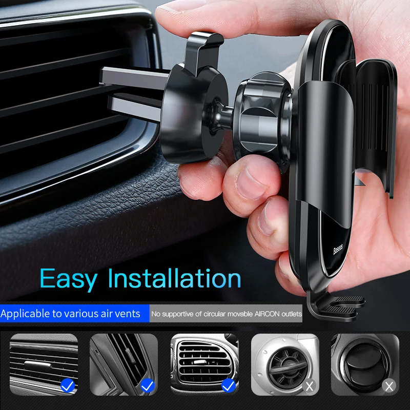 Baseus Auto-locked Car Phone Holder Gravity Sensor Mobile Phone Holder in car For iPhone Xs Max XR Car smartphone support holder