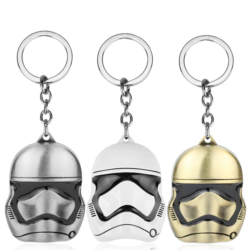 

MQCHUN Hot Sale Star Wars Keychain Black Warrior Mask Pendant 3D Model Key Chain Ring Darth Vader Storm Trooper Mask Keychains