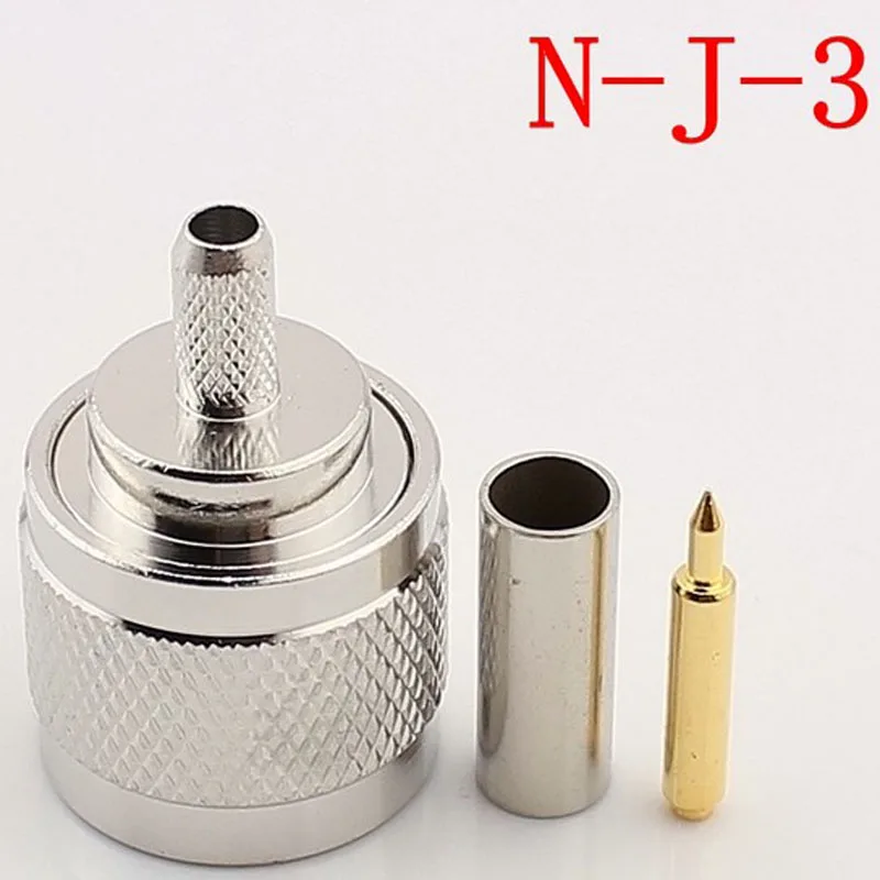 10pcs N-C-J3 N-type Male Crimp Connector For RG142 RG58 LMR195 LMR200 3D-FB Cable N Type Straight RF Coaxial | Обустройство дома