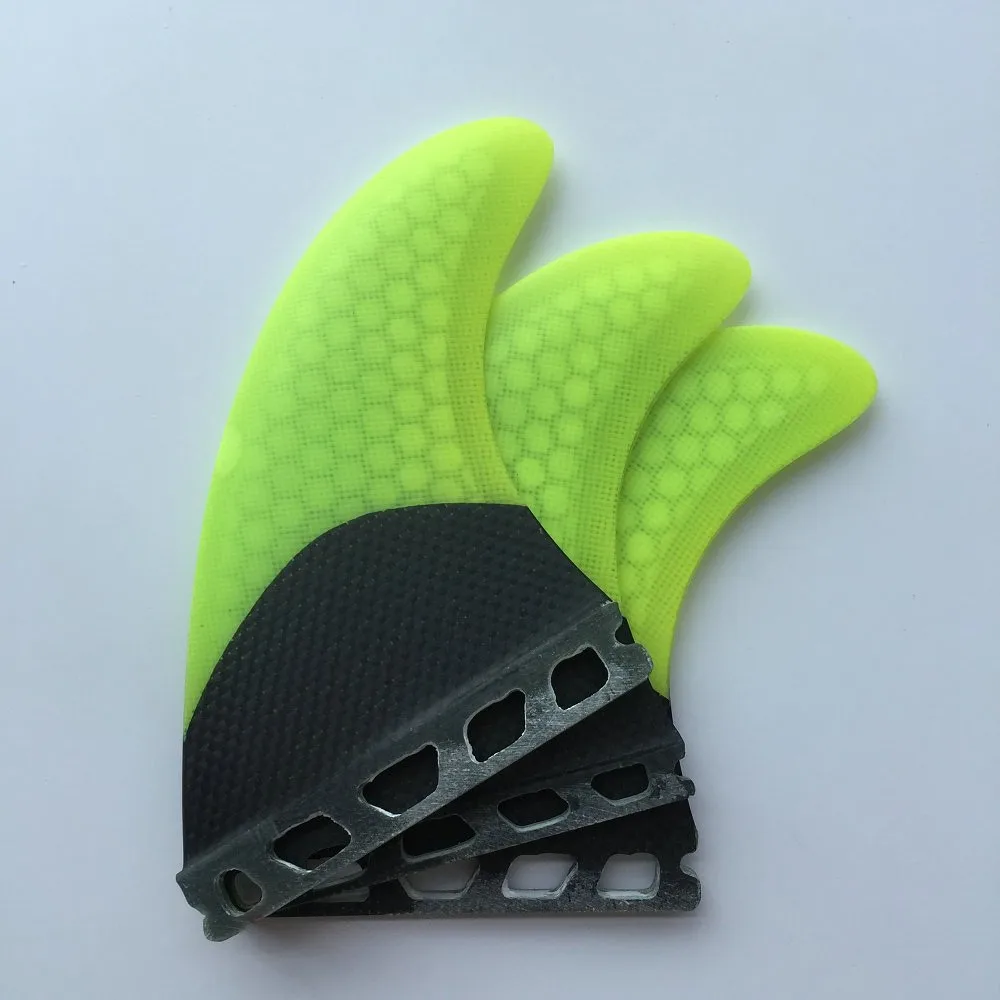 Новые ласты продукт из углеродного волокна future surf Плавники сотовый плавник для доски для серфинга для водных видов спорта - Цвет: Yellow1