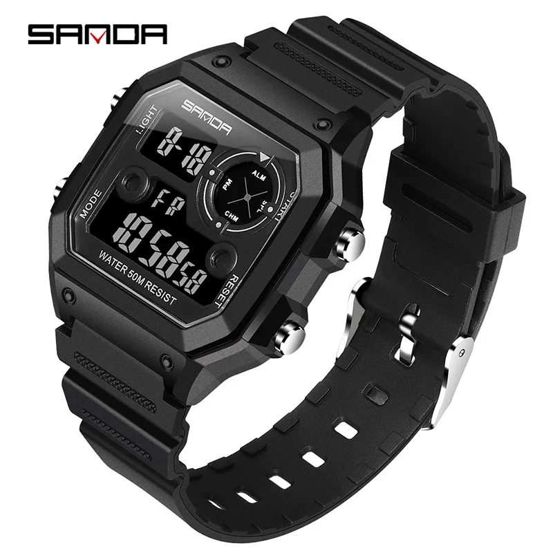 

2019 SANDA Fashion Sport Watch LED Digital Wristwatch G Style Military army Watch S Shock Waterproof Alarm Clock montre homme