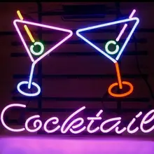 Неоновый светильник для коктейля мартини пива на заказ