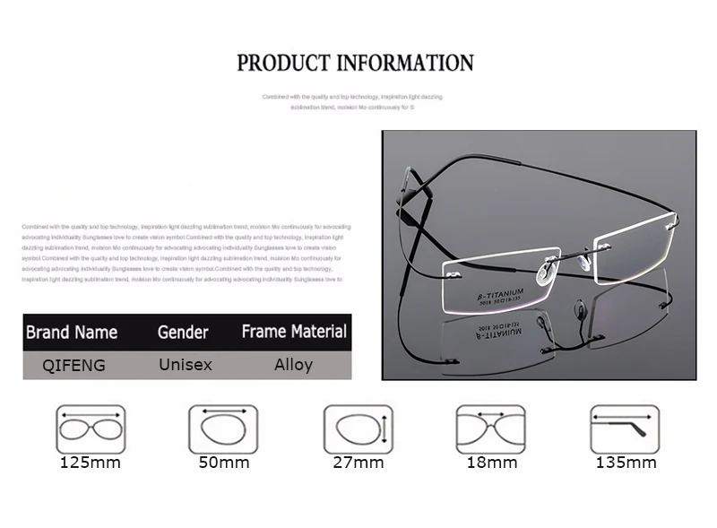 QIFENG, оправа для очков, для мужчин и женщин, титановый сплав, без оправы, компьютерная, оптическая, для женщин, для мужчин, прозрачные линзы, оправа для очков, QF247