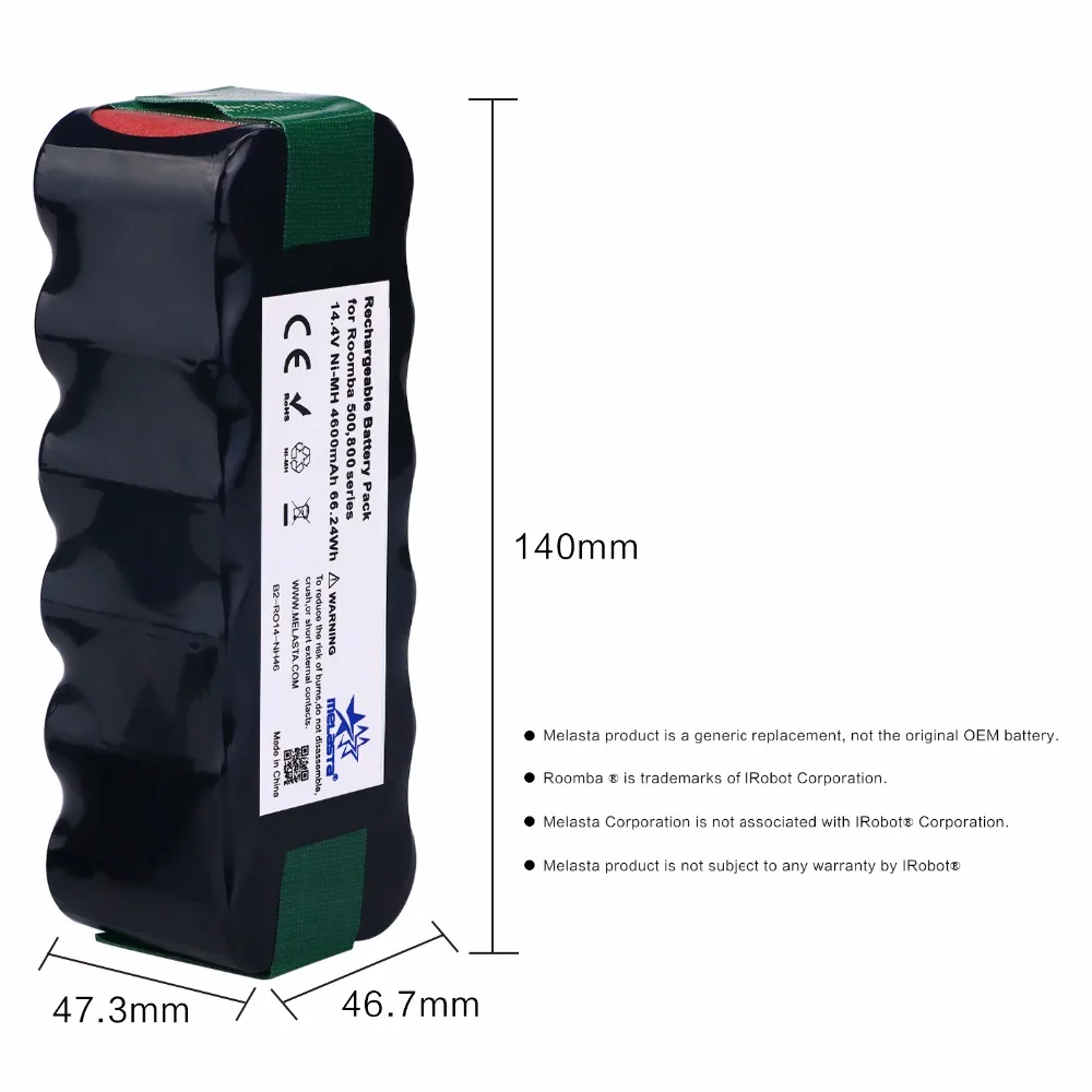 Skup Klasyczne 4.6Ah 14.4V NIMH baterii do iRobot Roomba 500 600 700 800 R3 serii 510 530 550 560 610 620 650 770 780 790 870 880