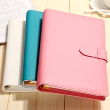 Канцелярские товары в Корейском стиле, бизнес-блокнот, Макарон А5, блокноты, цветные, искусственная кожа, ежедневник, планировщик, пряжка, блокнот с вкладышами, 100 страниц