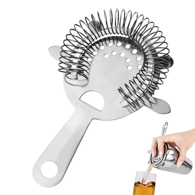 Delidge 1Pc Stainless Steel Barware Cocktail Shaker Gadgets Ice Strainer Bar Tools Ice Drink Filter Bar Accessories