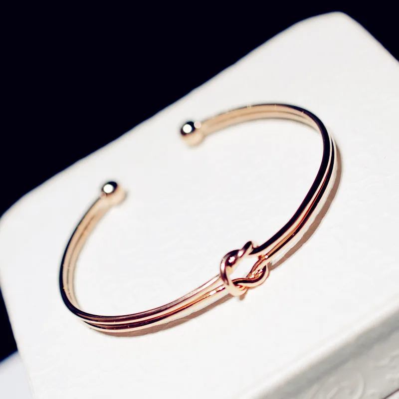 Knot Hollow Multilayer Bracelet Simple Knot Bangle Cuffs for Women Stretch Bracelet Bangles Gift