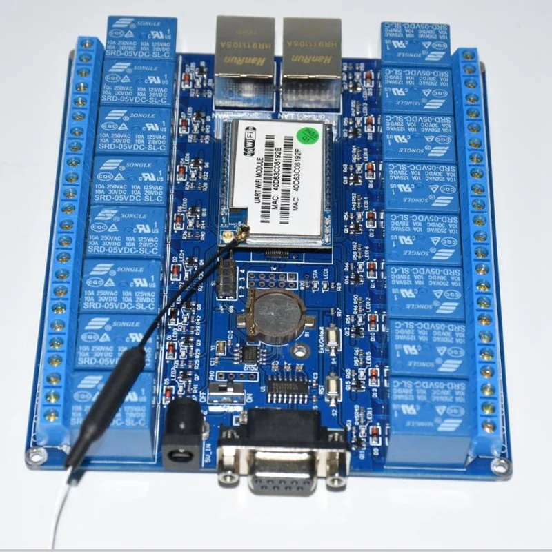 Горячий умный дом автоматизация вещей Интернет Rs232 Rj45 порт релейный модуль Wi-Fi плата 16 каналов РЕЛЕ P2P Wifi антенна(ЕС Plu