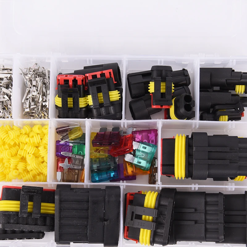

216pcs/Set Superseal Waterproof 12V Electrical Connectors Kit High Quality 1/2/3/4/5/6 Way Pin