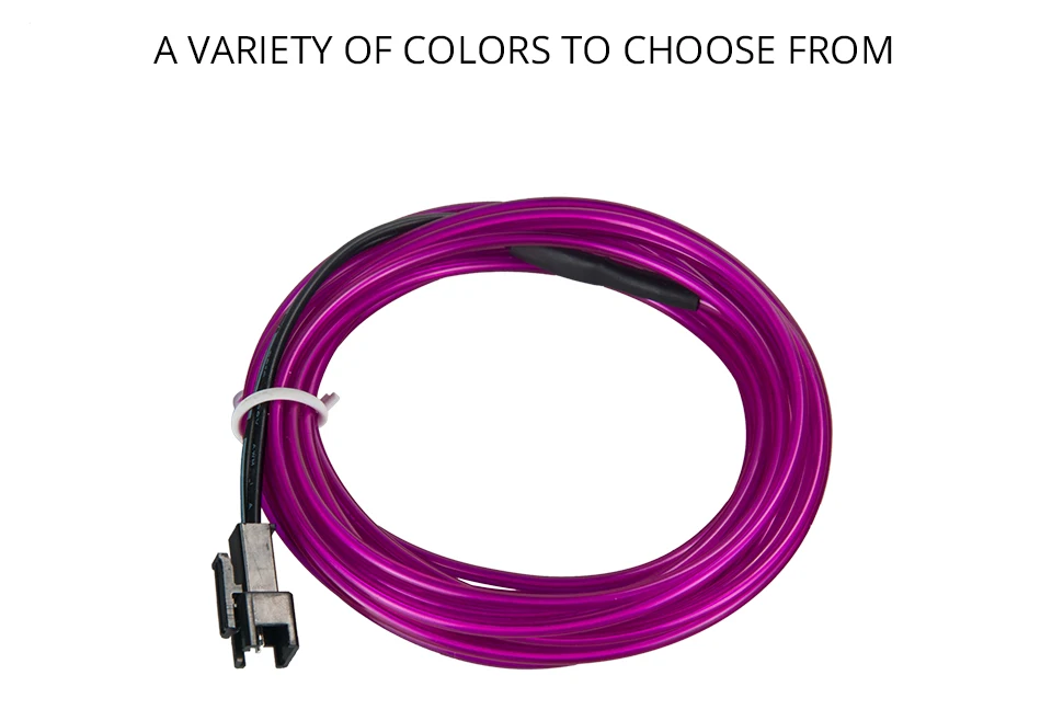 LED Car Styling Purple Color 1M 2M 3M 4M 5M Ambient Light Flexible Neon Strip led Car Interior Lights Trim El Cold Light 5V (5)