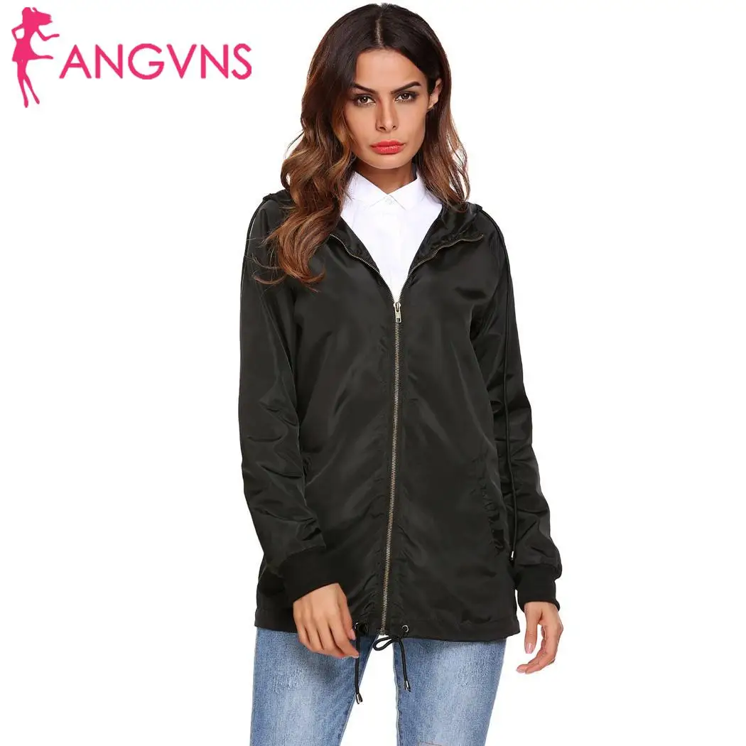 61 Printemps Buste Hauteur zip Veste Black Taille Femmes Léger À 93 Long Manches 176 army Cm Hanche Casual Avant Capuchon Automne Green 86 PTnUwa