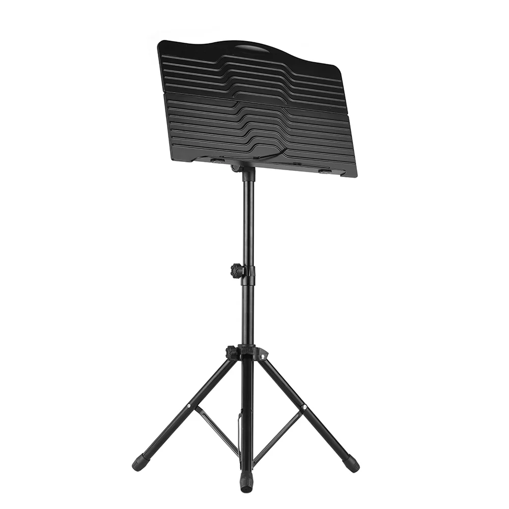 Folding Portable Sheet Music Stand Shelf Metal Tripod Adjustable Height Black for Violin Piano Guitar Instrument | Спорт и