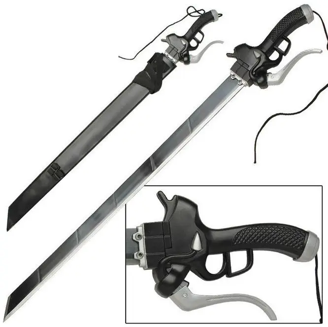 

S0175 ANIME ATTACH ON TITAN SHINGEKI NO KYOJIN EREN YEAGER GUN HANDLE TWIN SWORD 36.4"