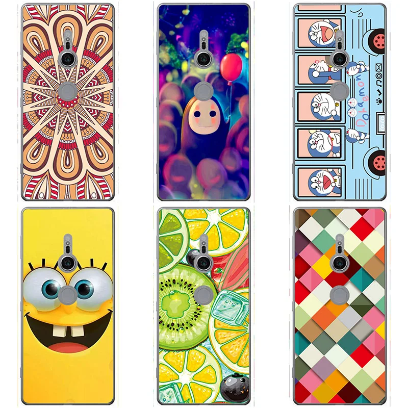 Soft Silicon For Sony Xperia XZ2 H8296 H8216 Case Cover phone shell Colorful Painted Flower Cases |