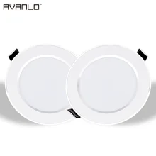 5 шт./лот Серебряный ультра яркий светодиодный светильник, 3 Вт, 5 Вт, 9 Вт 15 Вт круглый светодиодный потолочный утопленный светильник 220 v-240 v вниз свет, холодный и теплый белый