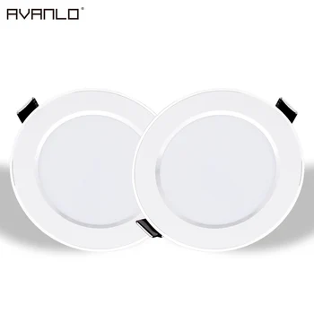 

5Pcs/Lot Silver Ultra Bright LED Downlight 3w 5w 9w 15w Round LED Ceiling Recessed Light 220v -240v Down Light Cold Warm White