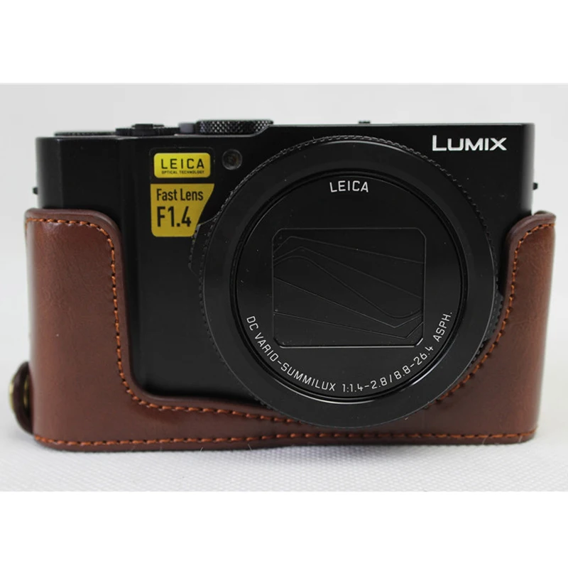 Роскошный Новый Камера половина мешок на чехол для Panasonic Lumix LX10 L X10 кожаный набор
