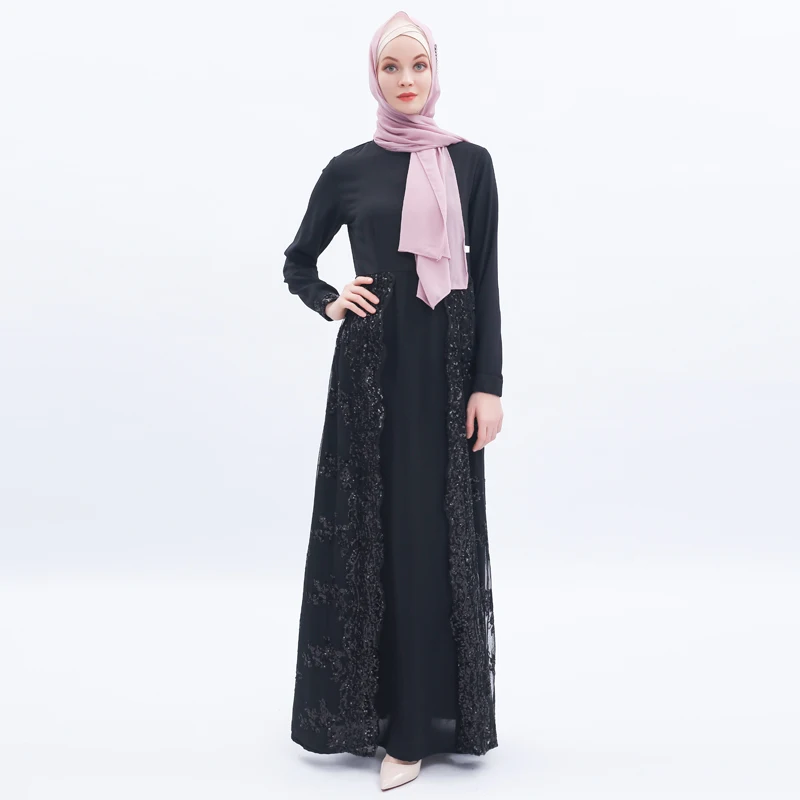 Sequin abaya Кафтан Дубай Арабский мусульманский хиджаб платье для женщин Кафтан халат Femme Musulmane Longue Vestidos Eid турецкие платья Elbise