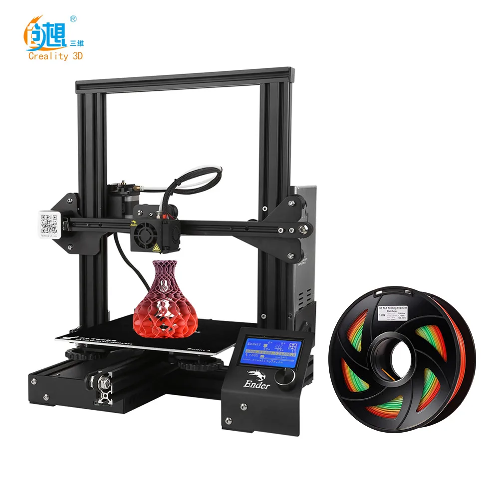 CREALITY 3d принтер Ender-3 DIY комплект 3d принтер большой размер I3 mini Ender 3 V-slot резюме отключение питания печать Средняя мощность