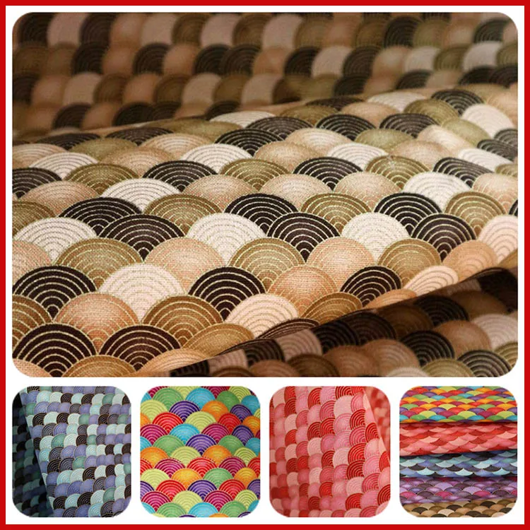 Хлопковая ткань Лоскутная Ткань по метру Ткань для шитья Лоскутные аксессуары Золотая рыбка чешуя печать 45x110 см