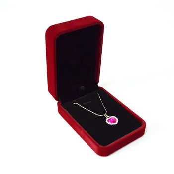 Red Velvet Luxury Shop Jewelry Box for Necklace Pendant Earrings Gift Packaging Organizer 2pcs/set