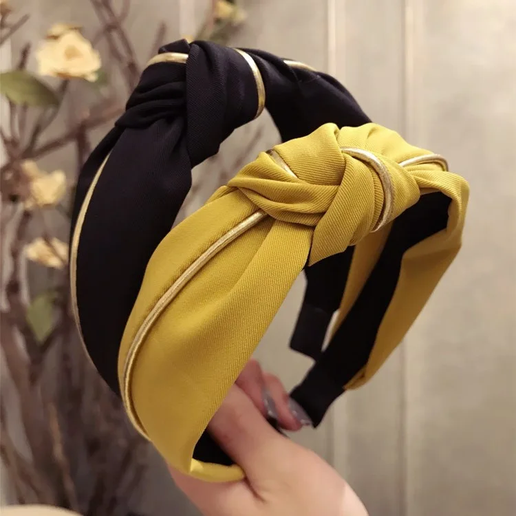 

Korean Boutique Hairband Gold Phnom Penh Cross Knot Headband Women Girl Hair Head Hoop Band Accessories For women Girls Hairband