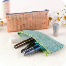 2016 Beautician Nylon Mesh Cosmetic Bags Bath Wash Makeup Make Up Cosmetic Bag Korean Organizer Storage Travel Toiletry Bags 42