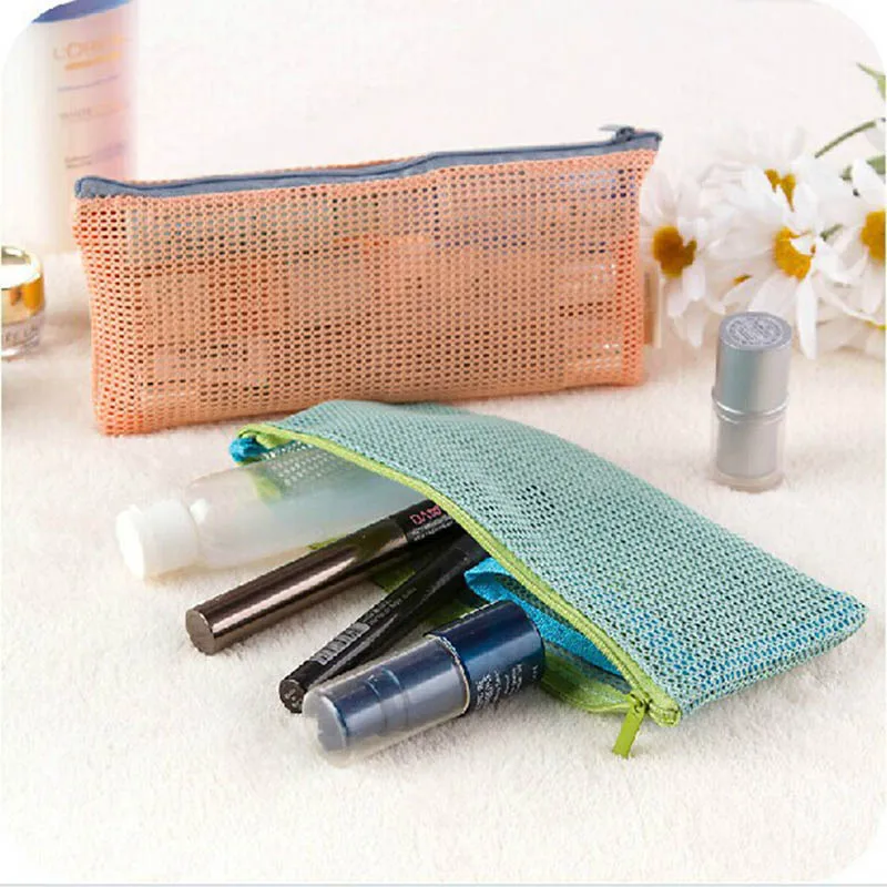 Beautician Nylon Mesh Cosmetic Bags Bath Wash Makeup Make Up Cosmetic Bag Korean Organizer ...