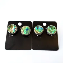 4 пары Мода горный хрусталь кристалл паве природа Abalone сережки в виде ракушек ювелирные изделия для женщин ER867
