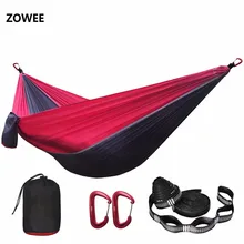 Solid Color Parachute Hammock with Hammock straps and Aluminum carabine Camping Survival travel Double Person outdoor furniture tanie tanio Meble ogrodowe Osoby dorosłe Hamak Hamak z Parachute 1-2 person hammock Dwie osoby Z ZOWEE ZW-HS13 Parachute Hammock for Camping Garden