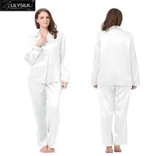 Lilysilk 100% Pure Silk Pajamas Couple Set Women Plus Size 22 Momme Long Sleeve Pure Wedding Sleepwear For Sleeping Lounge Wear